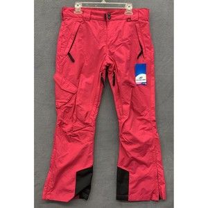 Slalom Womens Insulated Cargo Snow Pants Bright Rose Pink Medium Water Resistant